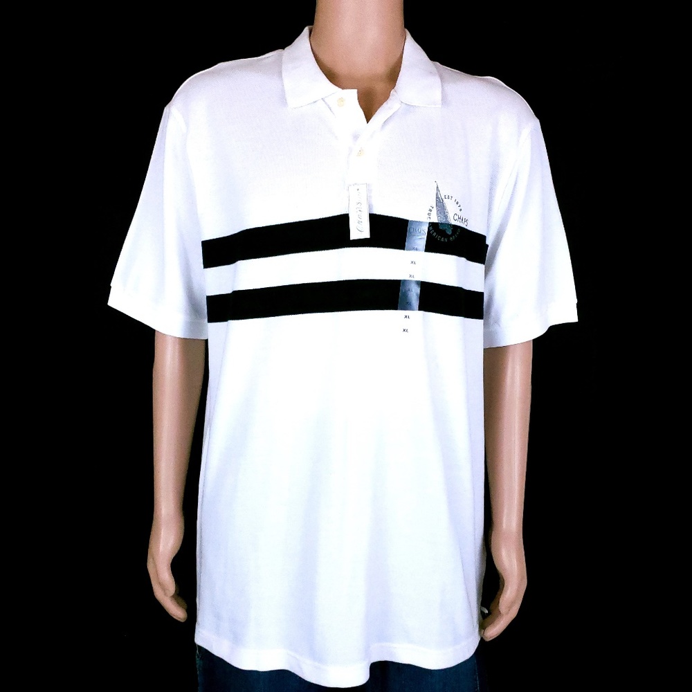 Chaps Men Polo 100% Cotton 2 Striped Size XL - NWT